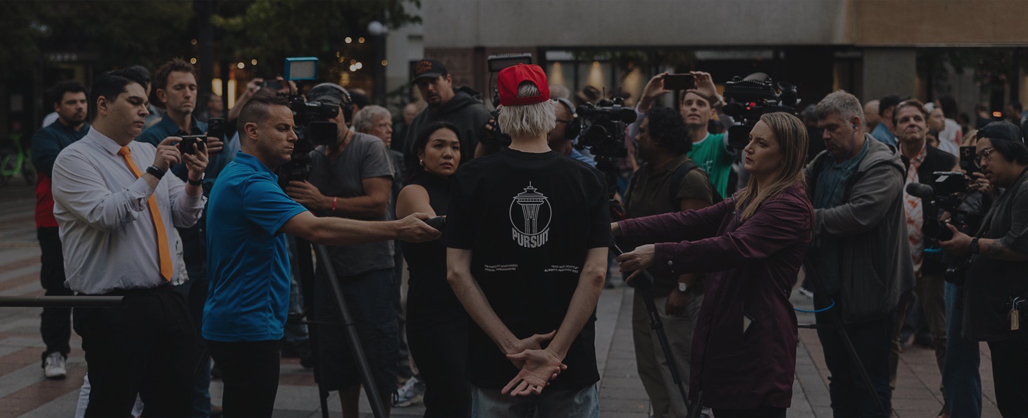 The Pursuit community gathered in the public square